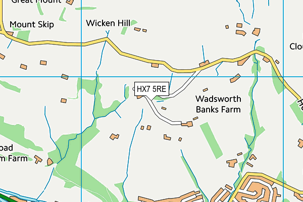 HX7 5RE map - OS VectorMap District (Ordnance Survey)