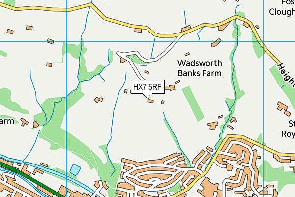 HX7 5RF map - OS VectorMap District (Ordnance Survey)