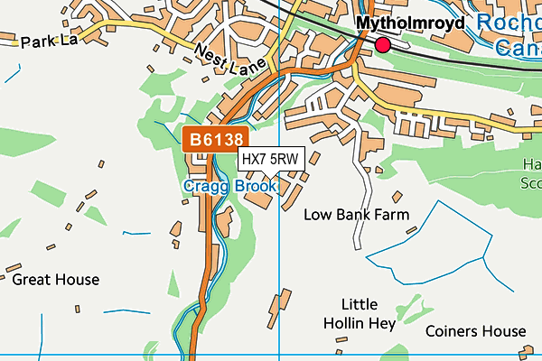 HX7 5RW map - OS VectorMap District (Ordnance Survey)