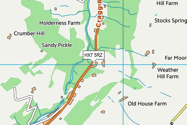 HX7 5RZ map - OS VectorMap District (Ordnance Survey)