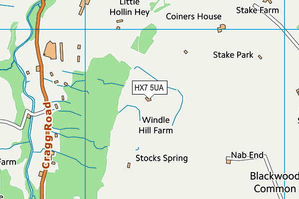 HX7 5UA map - OS VectorMap District (Ordnance Survey)
