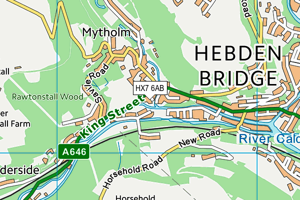 HX7 6AB map - OS VectorMap District (Ordnance Survey)