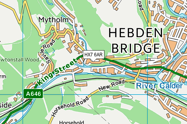 HX7 6AR map - OS VectorMap District (Ordnance Survey)