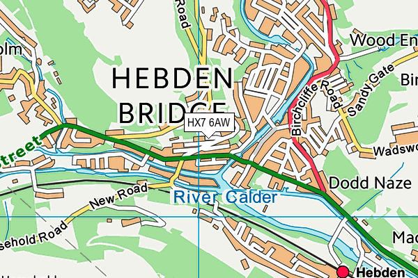 HX7 6AW map - OS VectorMap District (Ordnance Survey)