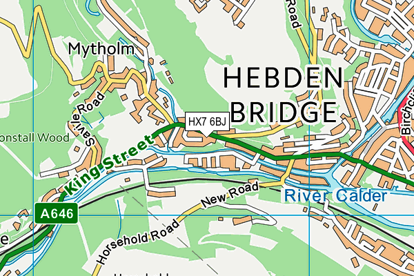 HX7 6BJ map - OS VectorMap District (Ordnance Survey)