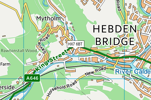 HX7 6BT map - OS VectorMap District (Ordnance Survey)