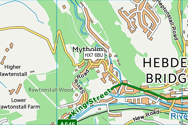 HX7 6BU map - OS VectorMap District (Ordnance Survey)