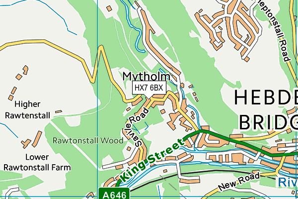 HX7 6BX map - OS VectorMap District (Ordnance Survey)