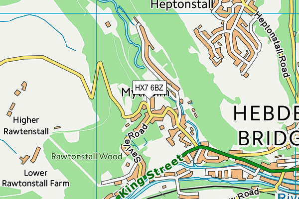 HX7 6BZ map - OS VectorMap District (Ordnance Survey)