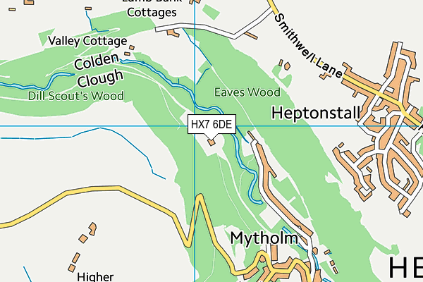 HX7 6DE map - OS VectorMap District (Ordnance Survey)