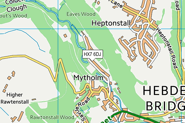 HX7 6DJ map - OS VectorMap District (Ordnance Survey)
