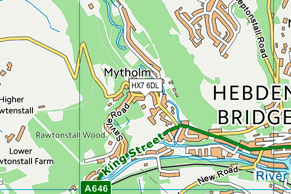 HX7 6DL map - OS VectorMap District (Ordnance Survey)