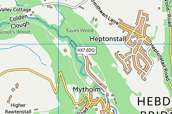 HX7 6DQ map - OS VectorMap District (Ordnance Survey)