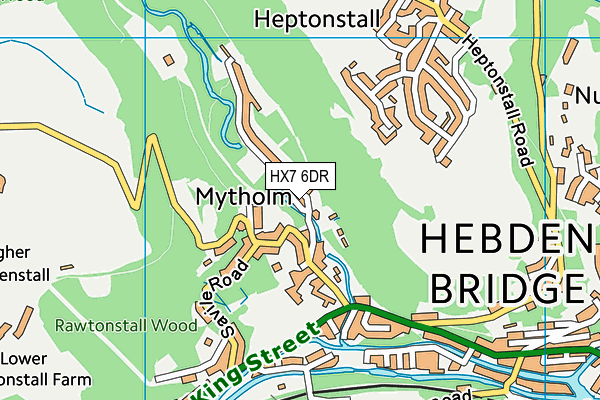 HX7 6DR map - OS VectorMap District (Ordnance Survey)