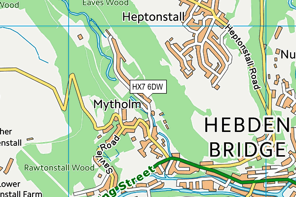 HX7 6DW map - OS VectorMap District (Ordnance Survey)