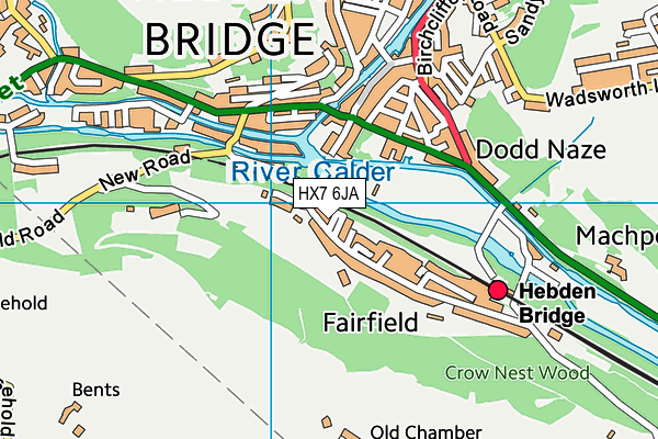 HX7 6JA map - OS VectorMap District (Ordnance Survey)