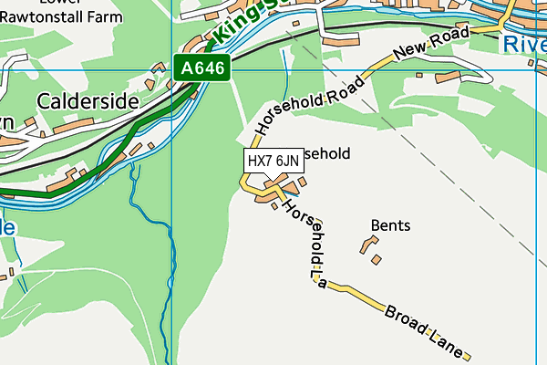 HX7 6JN map - OS VectorMap District (Ordnance Survey)