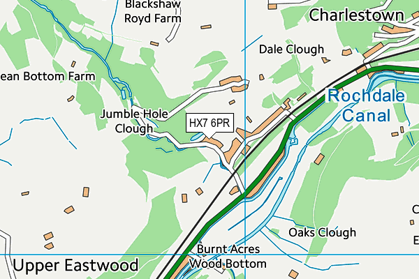 HX7 6PR map - OS VectorMap District (Ordnance Survey)