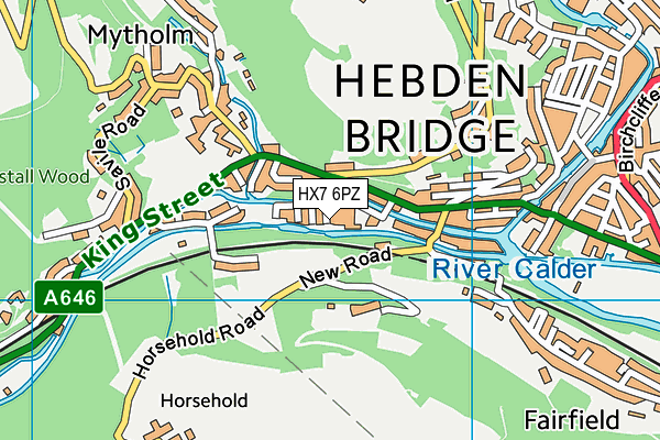 HX7 6PZ map - OS VectorMap District (Ordnance Survey)