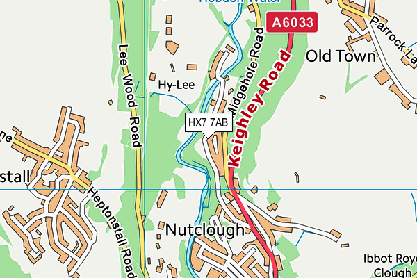 HX7 7AB map - OS VectorMap District (Ordnance Survey)