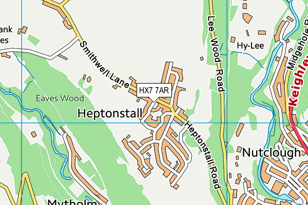 HX7 7AR map - OS VectorMap District (Ordnance Survey)