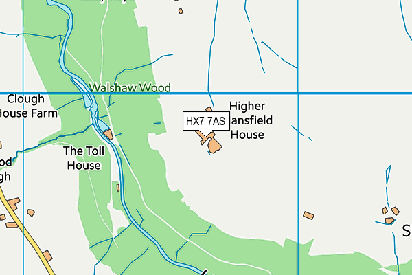 HX7 7AS map - OS VectorMap District (Ordnance Survey)