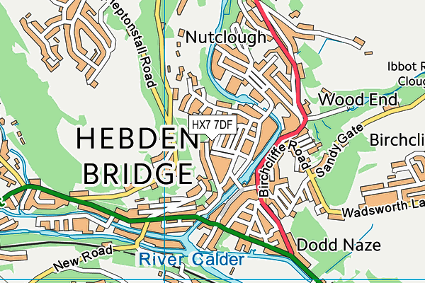 HX7 7DF map - OS VectorMap District (Ordnance Survey)