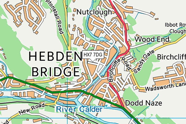 HX7 7DG map - OS VectorMap District (Ordnance Survey)