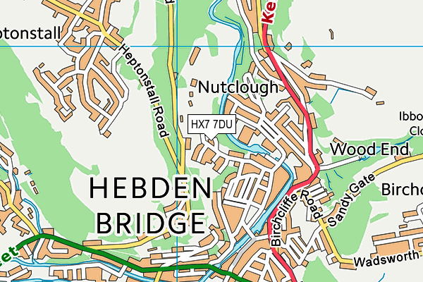 HX7 7DU map - OS VectorMap District (Ordnance Survey)