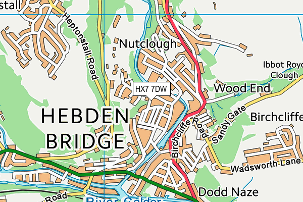 HX7 7DW map - OS VectorMap District (Ordnance Survey)