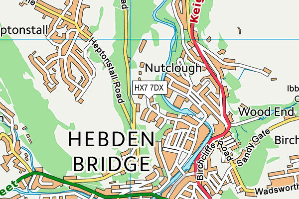 HX7 7DX map - OS VectorMap District (Ordnance Survey)