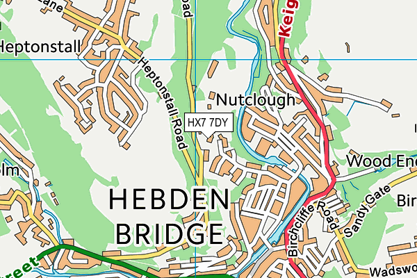 HX7 7DY map - OS VectorMap District (Ordnance Survey)