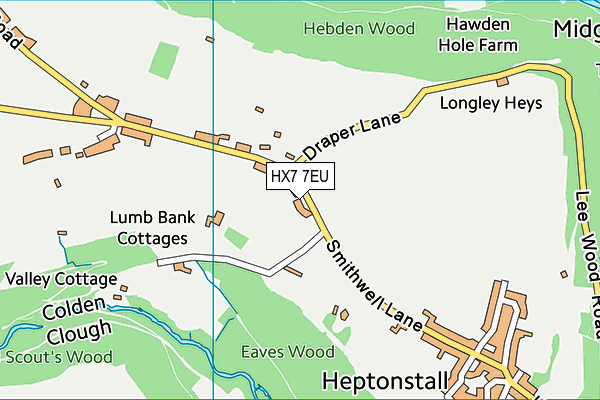 HX7 7EU map - OS VectorMap District (Ordnance Survey)