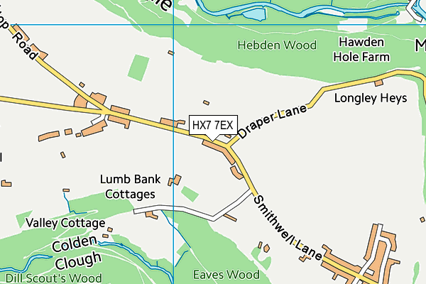 HX7 7EX map - OS VectorMap District (Ordnance Survey)