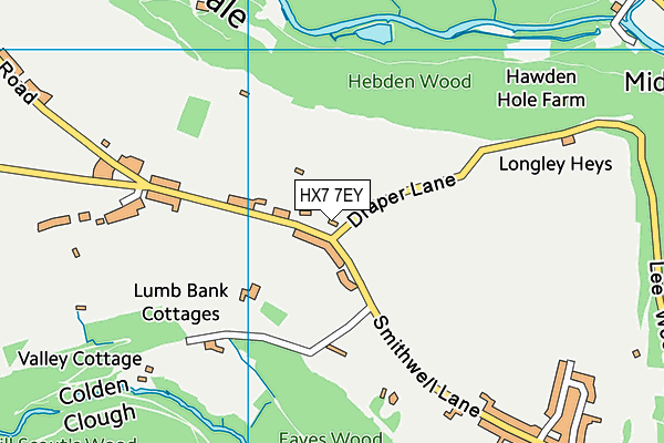 HX7 7EY map - OS VectorMap District (Ordnance Survey)