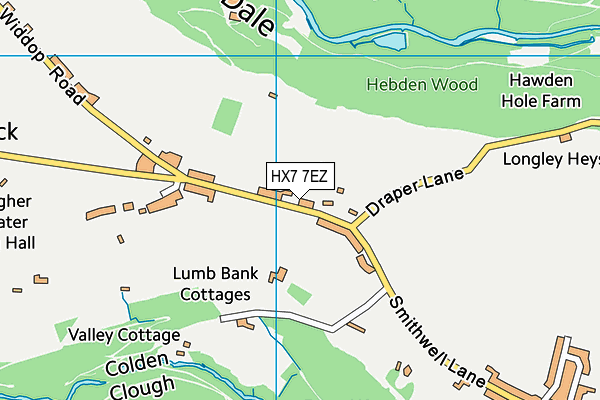 HX7 7EZ map - OS VectorMap District (Ordnance Survey)