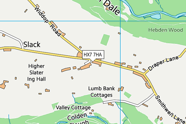 HX7 7HA map - OS VectorMap District (Ordnance Survey)