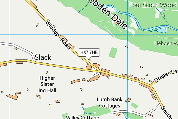 HX7 7HB map - OS VectorMap District (Ordnance Survey)