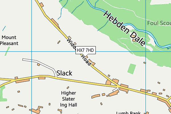 HX7 7HD map - OS VectorMap District (Ordnance Survey)