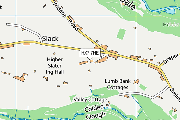 HX7 7HE map - OS VectorMap District (Ordnance Survey)