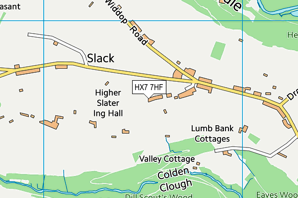 HX7 7HF map - OS VectorMap District (Ordnance Survey)