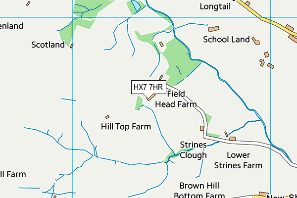 HX7 7HR map - OS VectorMap District (Ordnance Survey)