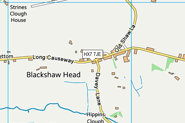 HX7 7JE map - OS VectorMap District (Ordnance Survey)