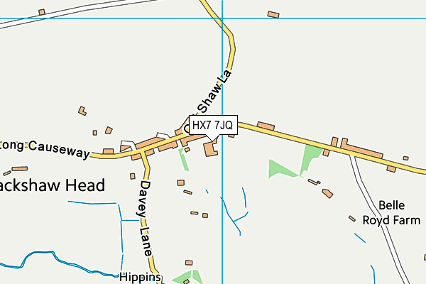 HX7 7JQ map - OS VectorMap District (Ordnance Survey)