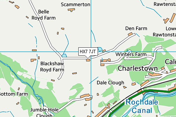 HX7 7JT map - OS VectorMap District (Ordnance Survey)