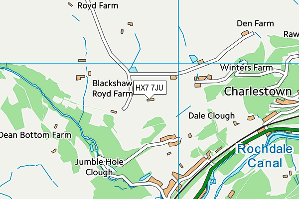 HX7 7JU map - OS VectorMap District (Ordnance Survey)