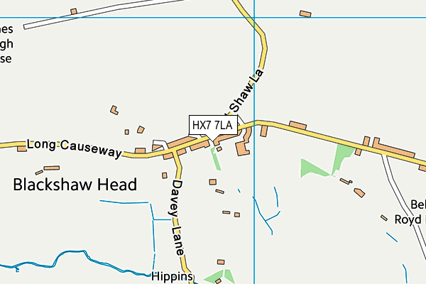 HX7 7LA map - OS VectorMap District (Ordnance Survey)