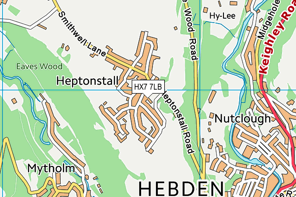 HX7 7LB map - OS VectorMap District (Ordnance Survey)