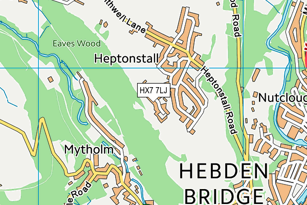 HX7 7LJ map - OS VectorMap District (Ordnance Survey)