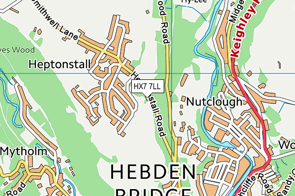 HX7 7LL map - OS VectorMap District (Ordnance Survey)